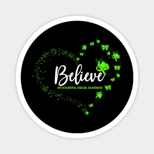 Mitochondrial Disease Awareness Butterfly Believe Magnet